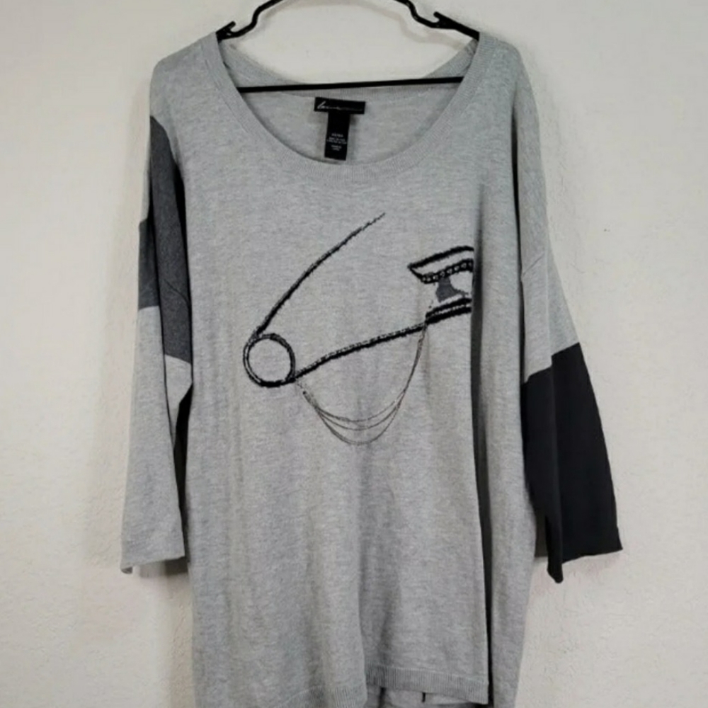 Plus size safety pin sweater